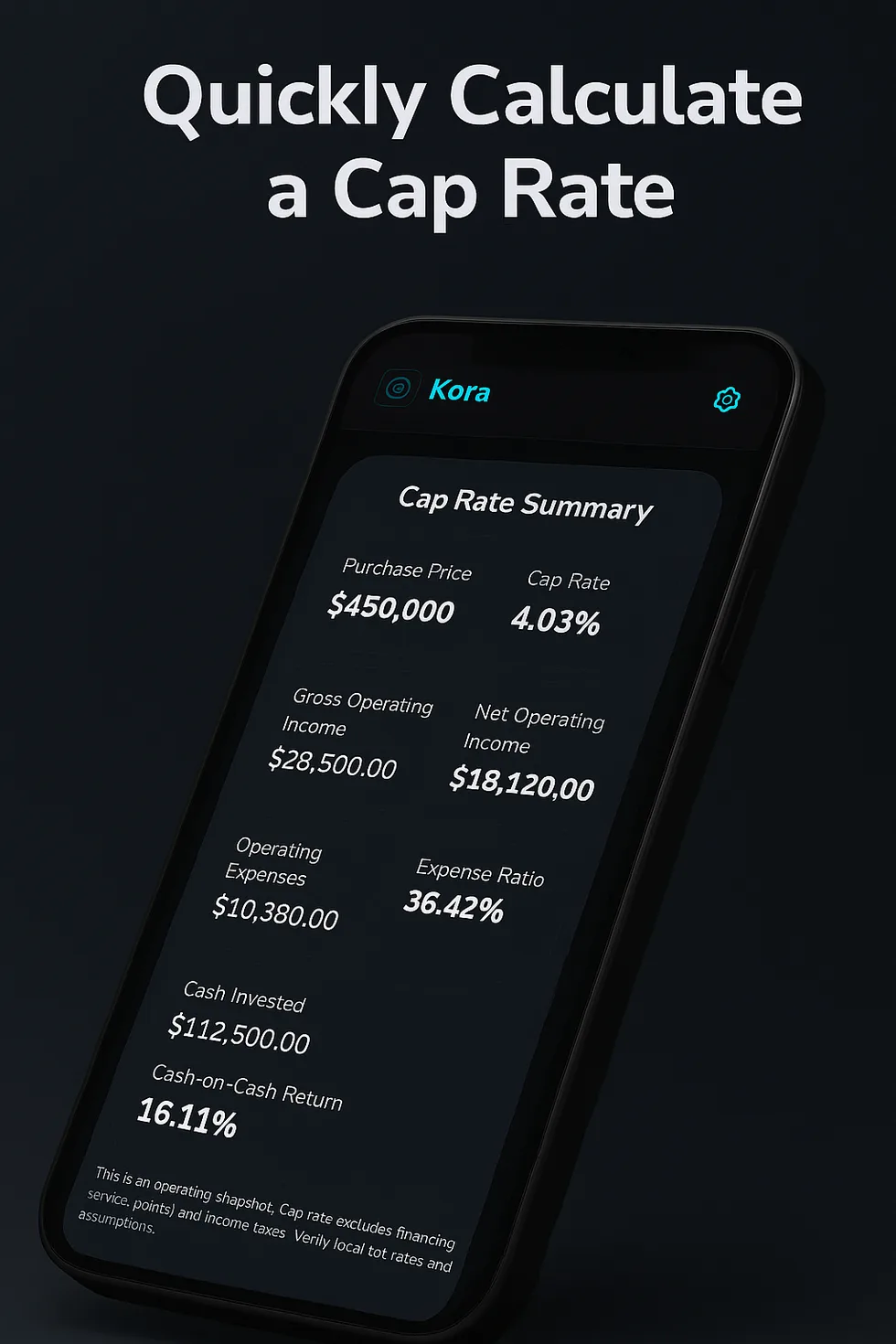 Kora cap rate screen